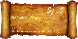 Szénási Olga névjegykártya
